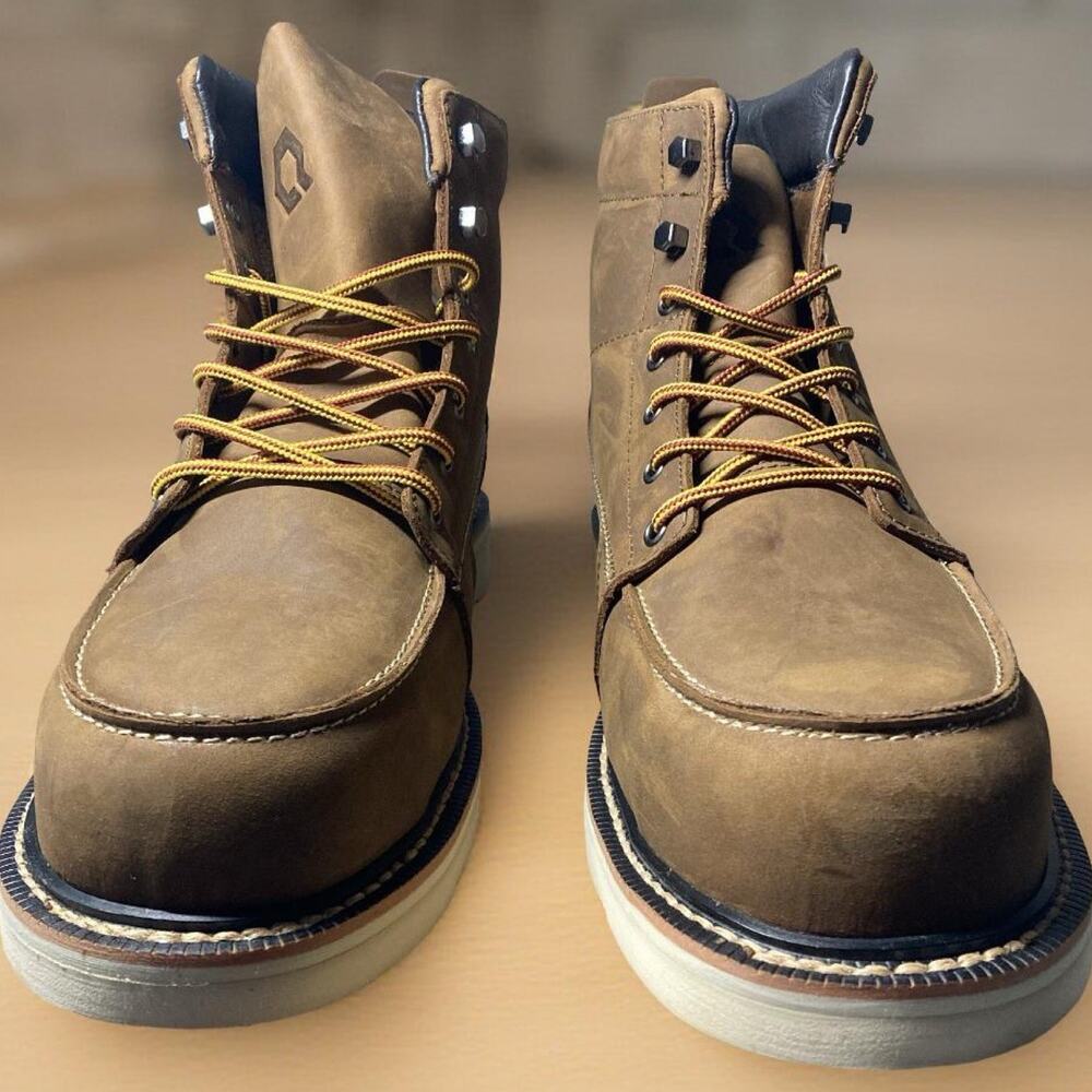 Brand New QLTY Safety Toe - Steel Toe Brown Leather Work Boot Men’s Size 14